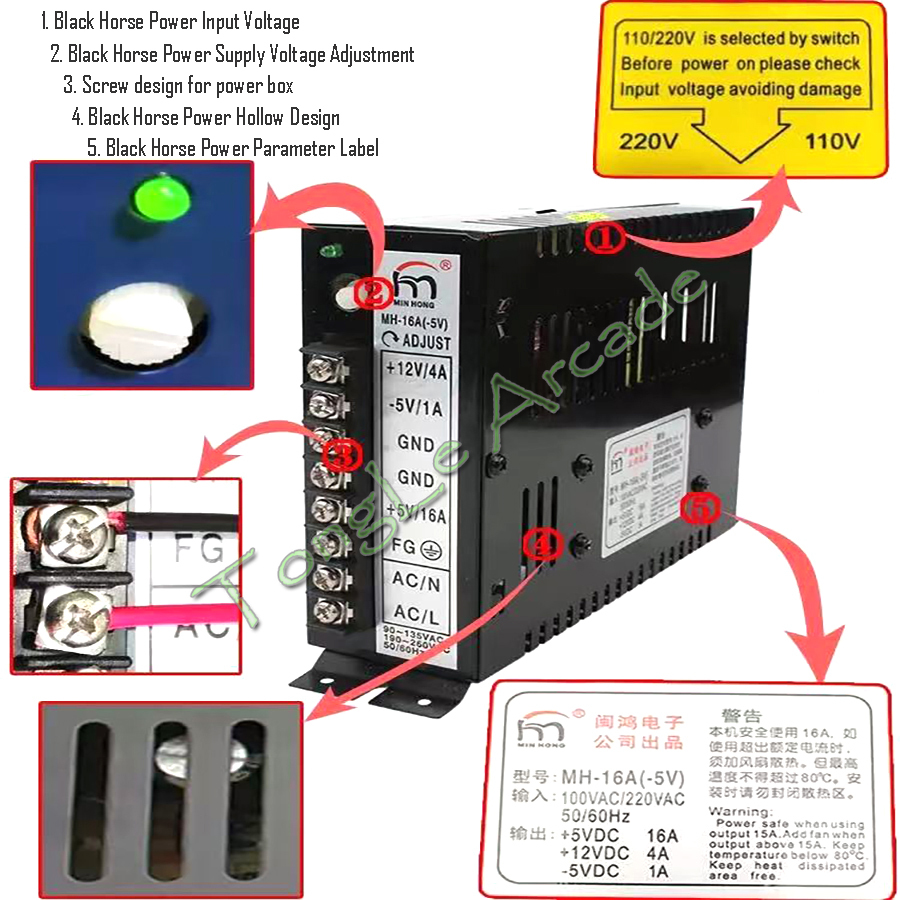 Coin Acceptor Selector - Alimentation à découpage pour borne d'arcade